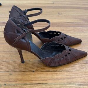 Aldo Dark Brown Strappy Heels